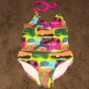 Mudd bathing suit size 14 girls swim suit 2 piece bikini EUC
